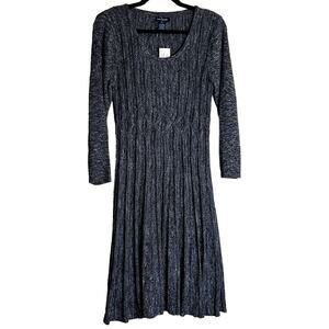 Max Edition Sweater Dress Women Size XL Knitted Fit & Flare NEW Ribbed Pleated